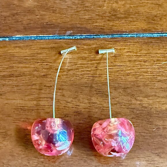 NEW Cherry Gold Drop Earrings - Picture 4 of 6